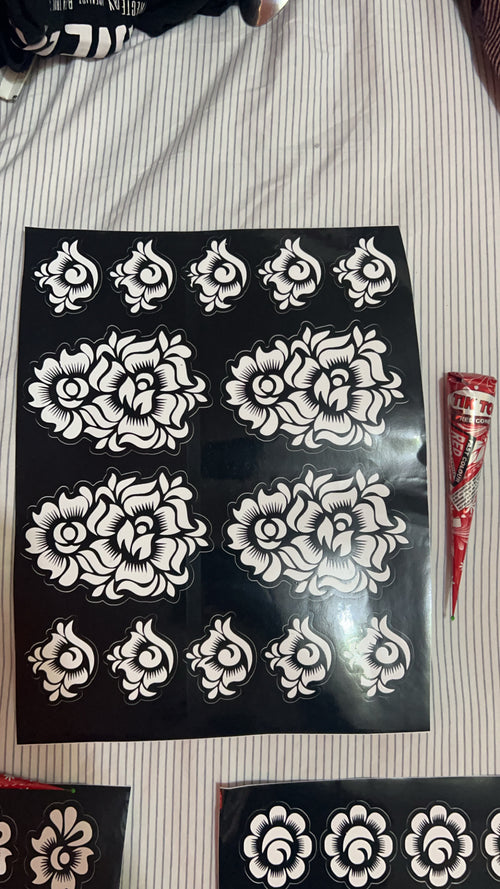 Red Henna + Tatoo Stickers