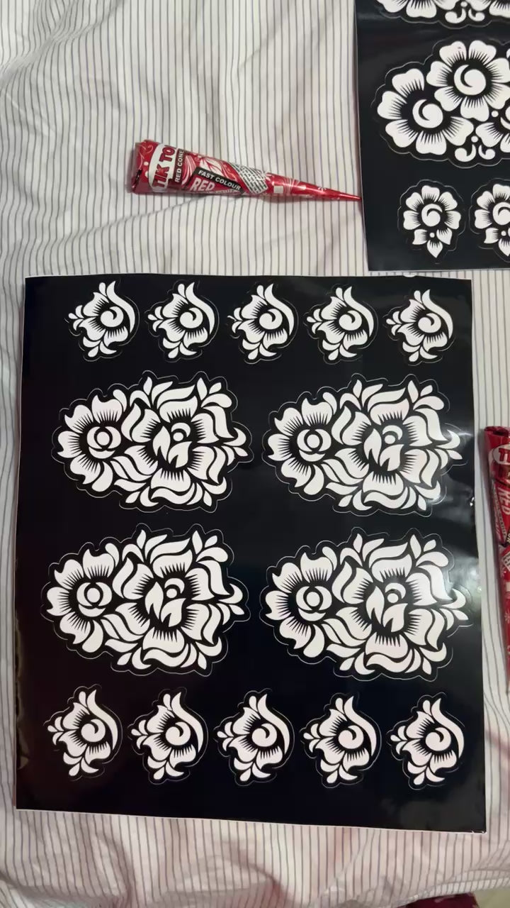 Red Henna + Tatoo Stickers